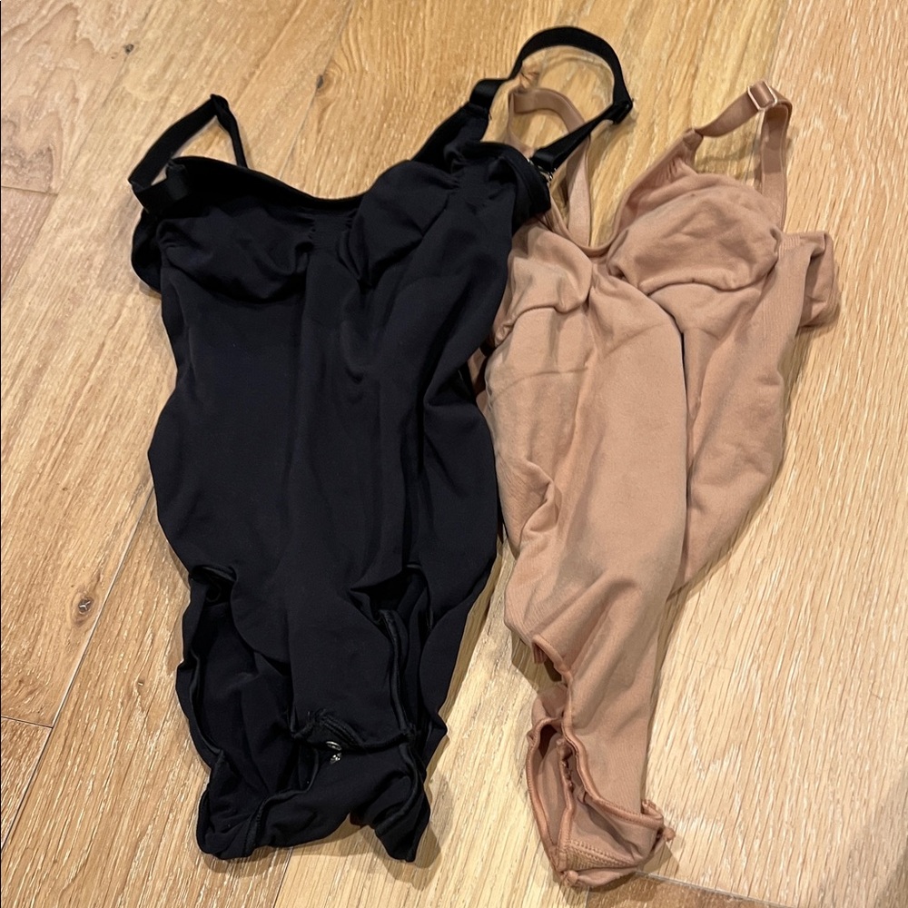 2 Skims Black and Tan Bodysuits‎ L/XL